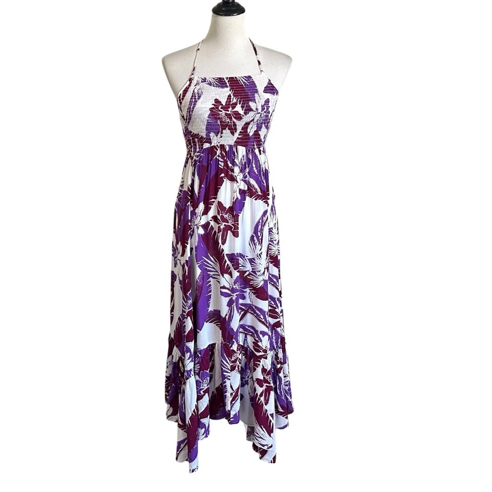 Intimately Free People Womens Heat Wave Printed Maxi Dress Sz Small Purple White